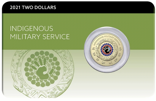 2021 Indigenous Military Services $2 two dollar coin in DCPL Card