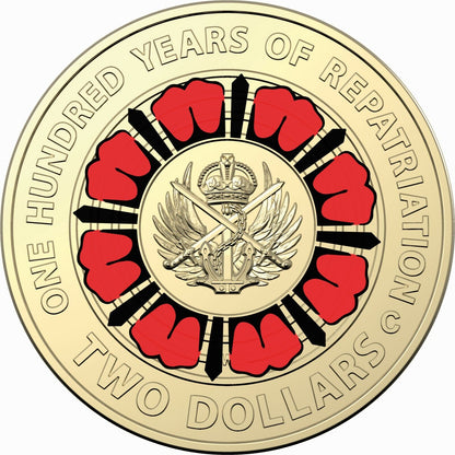 2019 Royal Australian Mint Repatriation Two Dollar Red Ring coloured Mint Mark C Coin in card